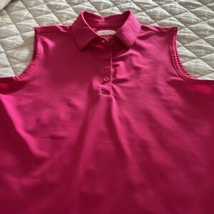 Sleeveless Pink Polo Top